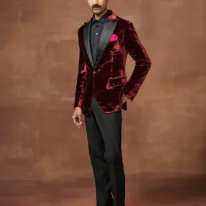 Regal Velour: The Bespoke Gala Tuxedo Jacket - Luxurious Style in Sizes S to XL | Jaipurio